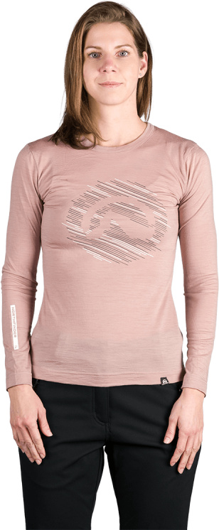 Dámské merino triko NORTHFINDER Aracely růžové Velikost: 2XL