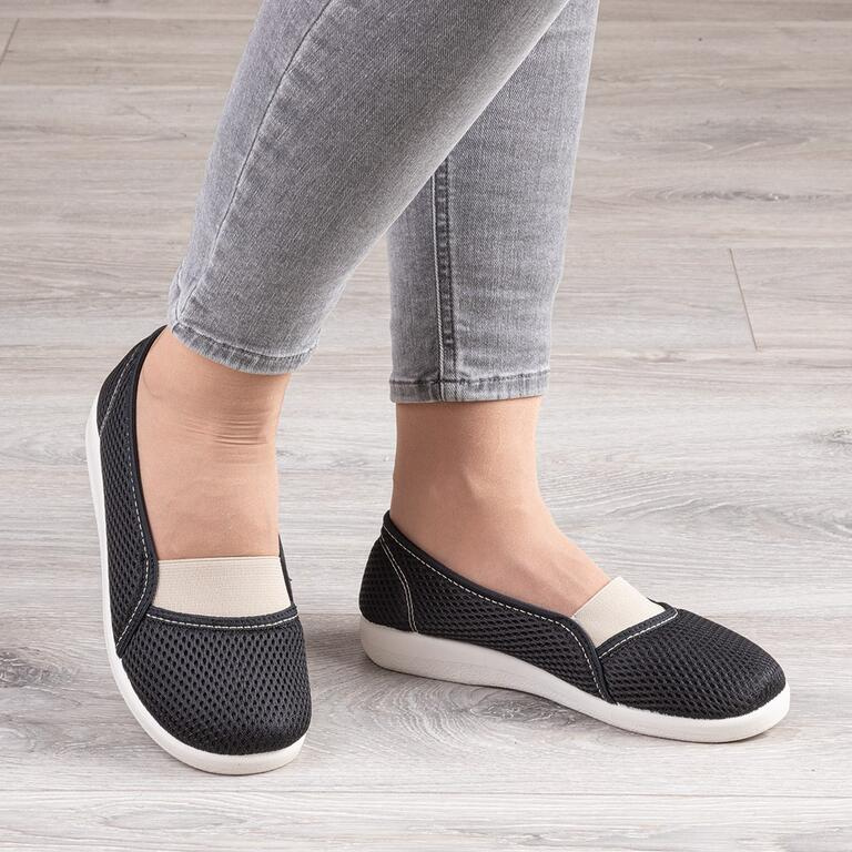 Nazouvací baleríny s pružným nártem černé vel. 42