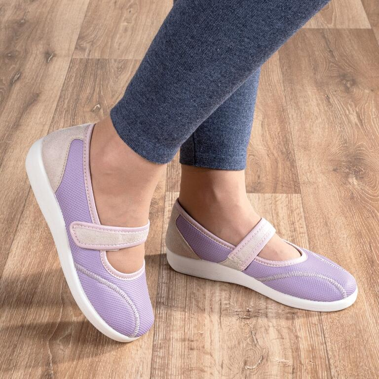 Nazouvací baleríny s gumovým páskem fialkové vel. 41