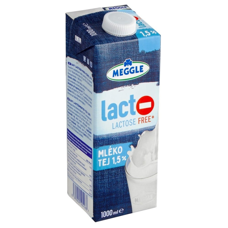 Trvanlivé mléko Meggle - bez laktózy, 1,5%, 1 l