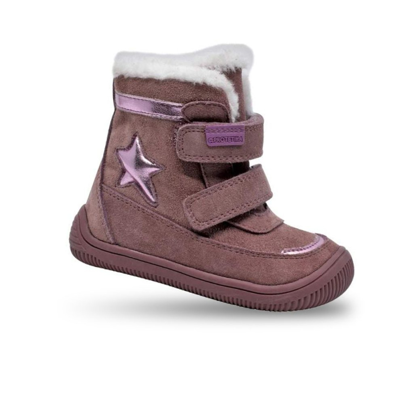 Dívčí zimní boty Barefoot LINET PINK, Protetika, růžová - 27
