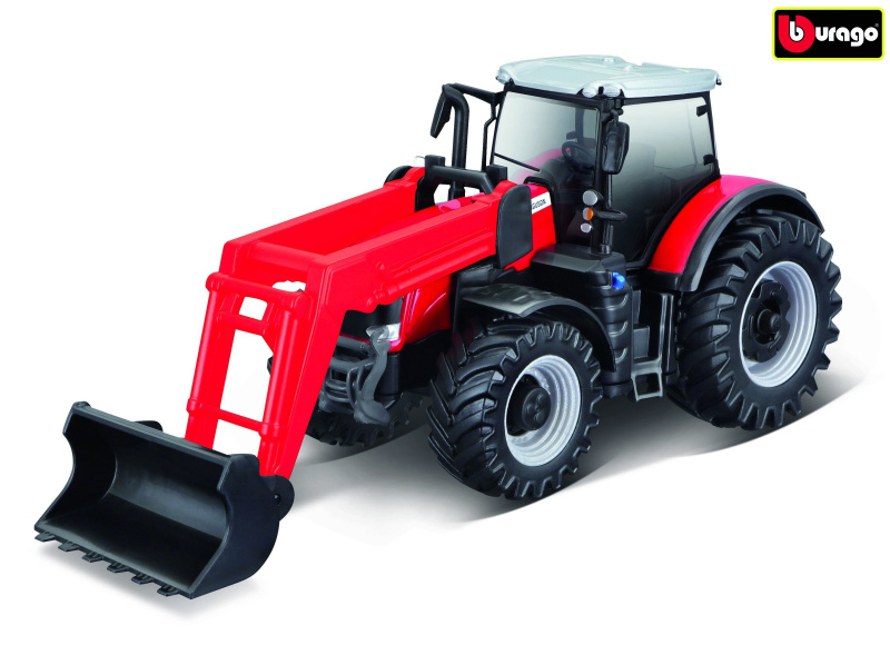 Bburago - FARMLAND, Traktor Massey Ferguson 8740S s předním nakladačem, 10cm