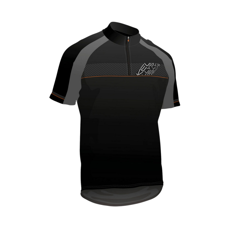 Cyklistický dres Kellys Pro Sport 013 - krátký rukáv černo-oranžová S