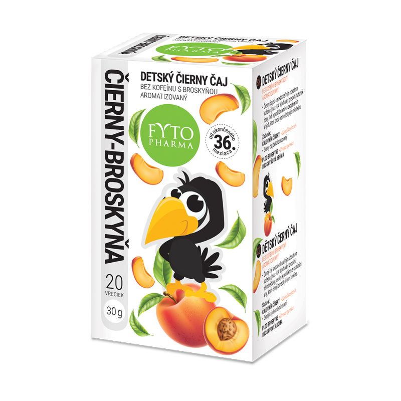 Fytopharma Dětský černý čaj s broskví bez kofeinu 20x1,5 g