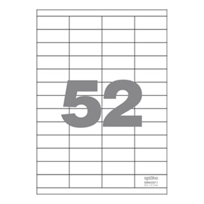 Spoko Samolepicí etikety A4 100 listů - 52,5 × 21,2 mm