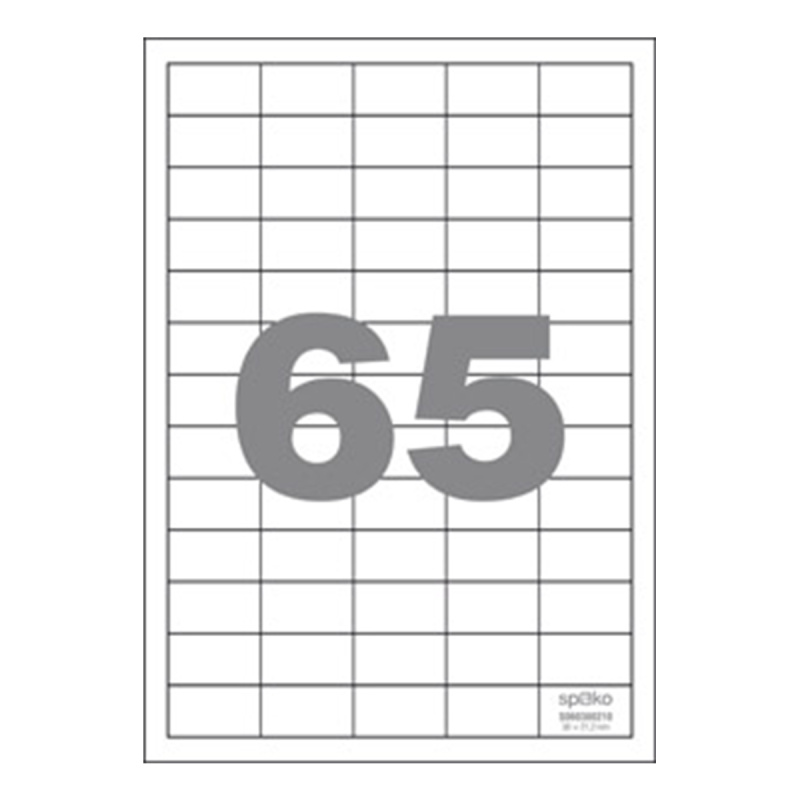 Spoko Samolepicí etikety A4 100 listů - 38 × 21,2 mm