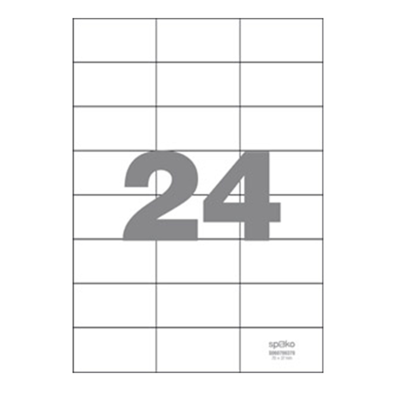 Spoko Samolepicí etikety A4 100 listů - 70 × 37 mm