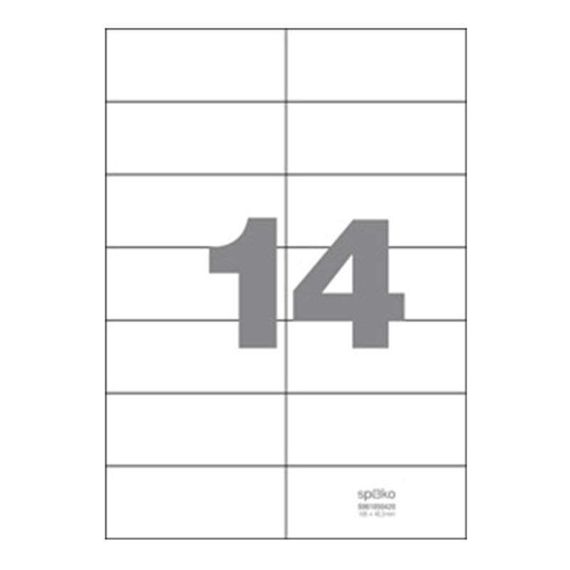 Spoko Samolepicí etikety A4 100 listů - 105 × 42,3 mm