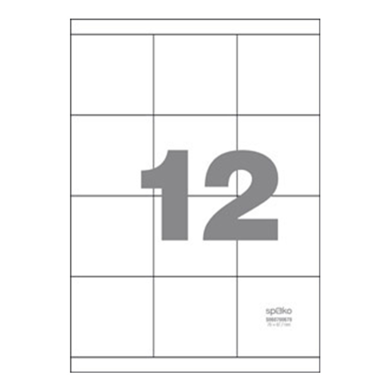 Spoko Samolepicí etikety A4 100 listů - 70 × 67,7 mm