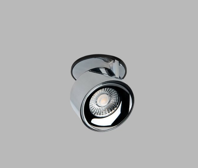 Led2 Zapuštěné LED svítidlo KLIP, ø 77 mm, 3000K Barva stínidla: chrom, Stmívání: DALI/PUSH, Barva podstavce: černá
