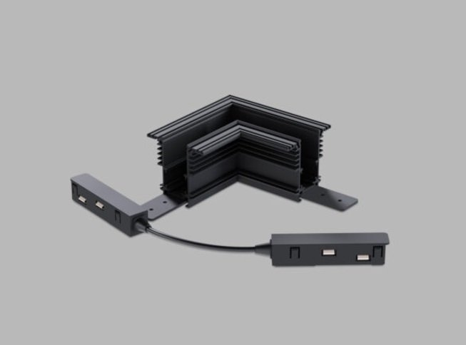 Led2 Rohová horizontální spojka pro zapuštěnou lištu 48V MAG IN, DALI Barva: Černá