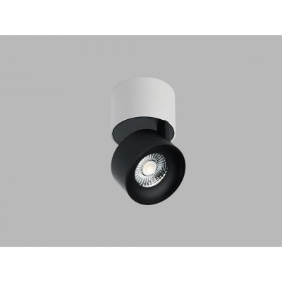 Led2 Stropní LED svítidlo KLIP ON, ø 77 mm, 3000K Barva stínidla: černá, Stmívání: DALI/PUSH, Barva podstavce: bílá