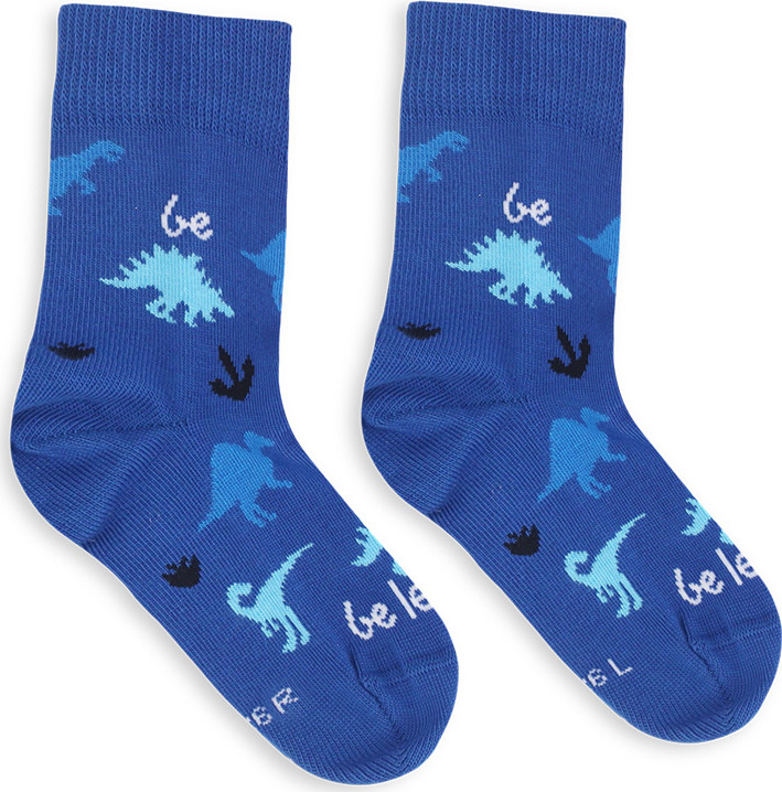 Dětské barefootové ponožky Be Lenka Kids Crew Dino modré Velikost: 31-34