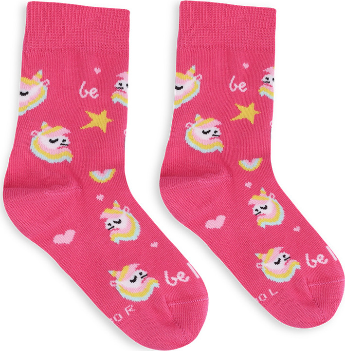 Dětské barefootové ponožky Be Lenka Kids Crew Unicorn růžové Velikost: 23-26