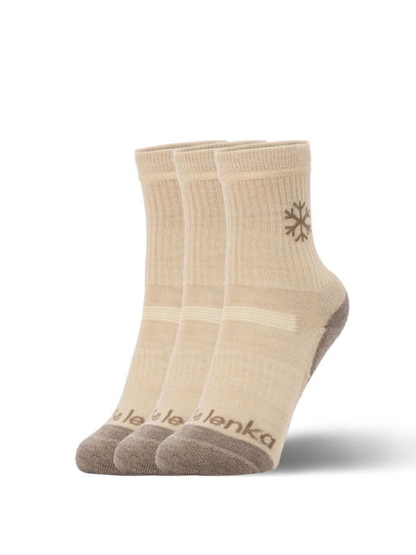 Dětské barefootové ponožky Be Lenka Kids - Crew - Merino Wool - Beige - 3 pack Velikost: 27-30