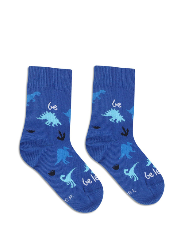 Dětské barefootové ponožky BE LENKA Crew dinosaurus modrá Velikost: 31-34
