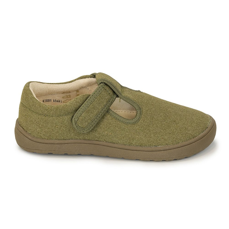 Papuče chlapecké barefoot  KIRBY KHAKI, Protetika, zelená - 26