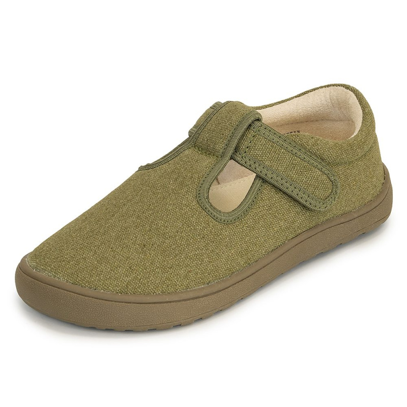 Papuče chlapecké barefoot  KIRBY KHAKI, Protetika, zelená - 32