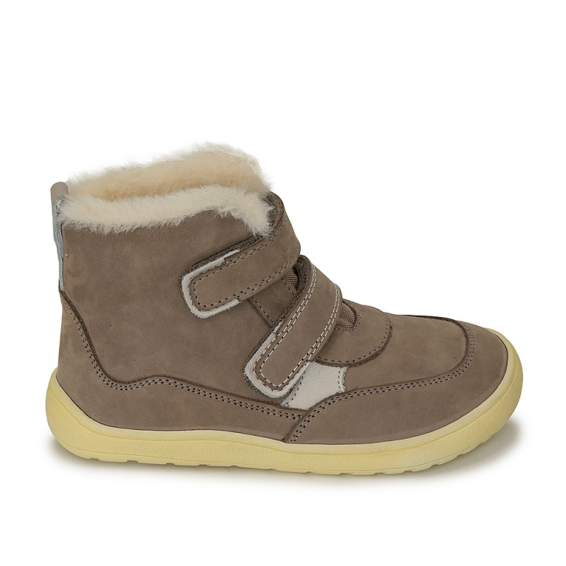 Dívčí zimní barefoot boty KESY TAUPE, Protetika, šedá - 21