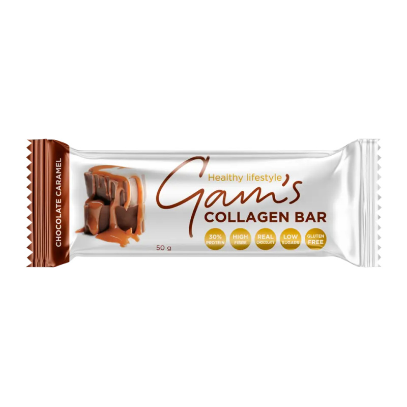 Gam´s Proteinová tyčinka s kolagenem Čokoláda Karamel 50 g