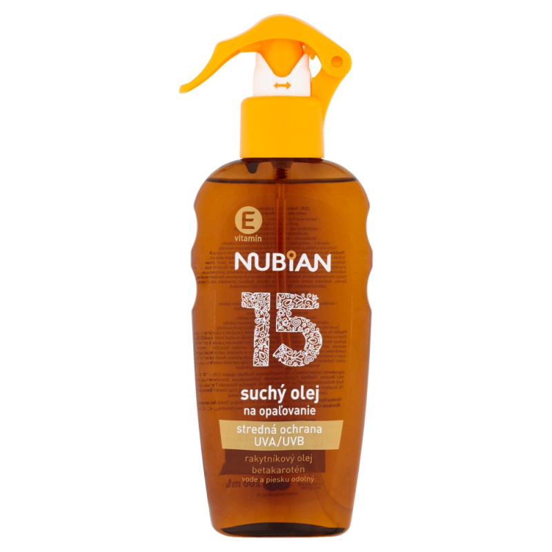 Nubian suchý olej na opalování SPF15 200 ml