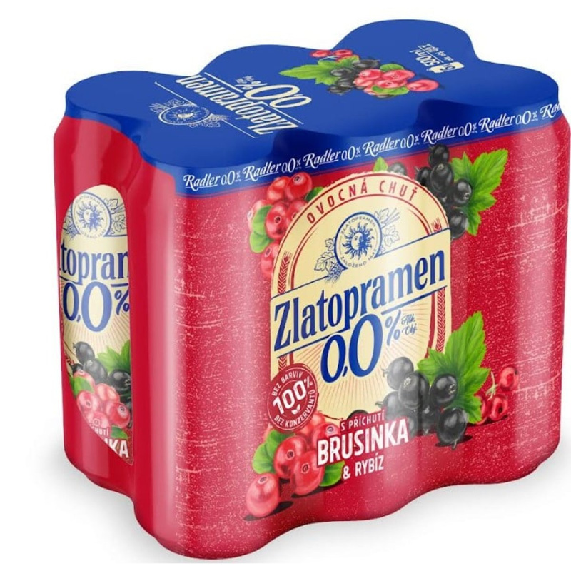 Zlatopramen Radler Brusinka a rybíz 6×0,5 l plech