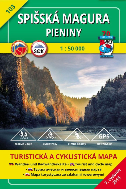 Spišská Magura - Pieniny - turistická a cyklistická mapa č. 103