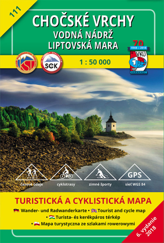 Chočské vrchy Vodná nádrž Liptovská Mara 1:50 000