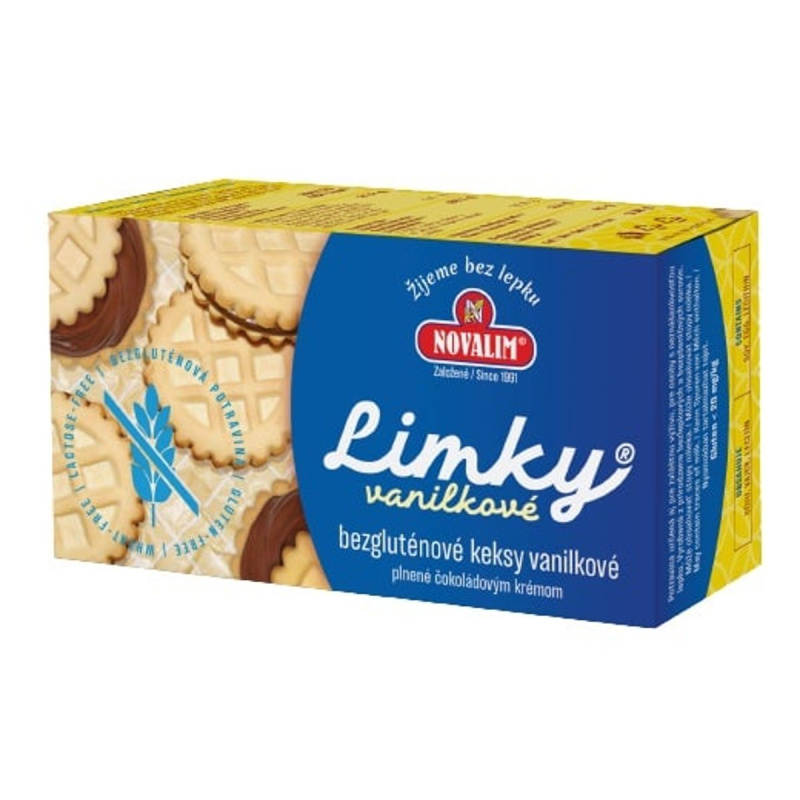 Novalim Limky bezlepkové keksy vanilkové, plněné