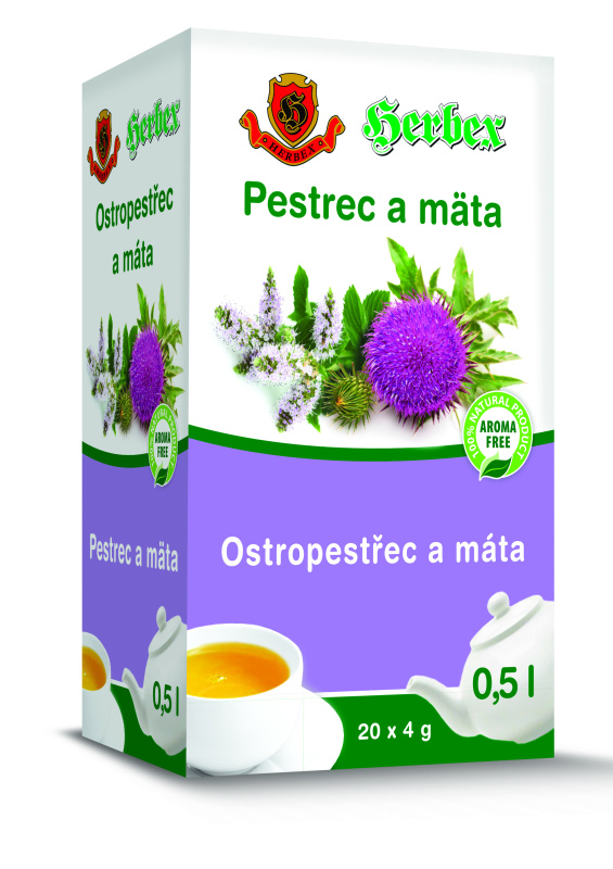 HERBEX Ostropestřec a máta 20 sáčků