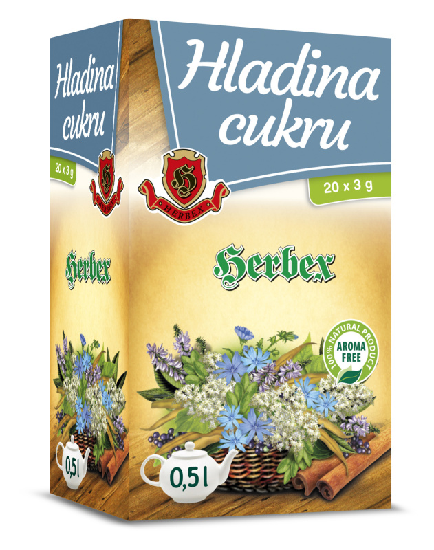 HERBEX Hladina cukru diabetický čaj 20 sáčků