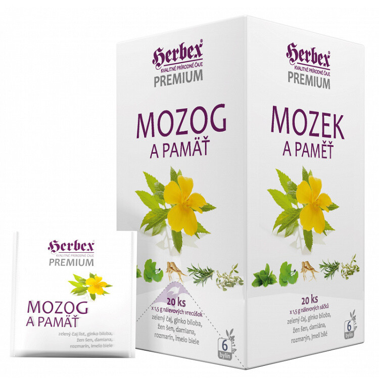 HERBEX Mozek a paměť bylinný čaj 20 sáčků