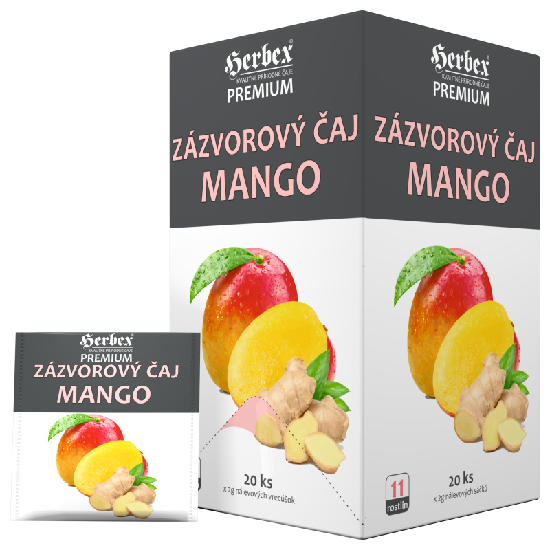 HERBEX Zázvorový čaj mango 20 sáčků