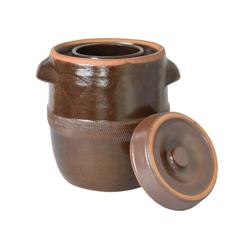 Sud na zelí keramický s víkem 10 l