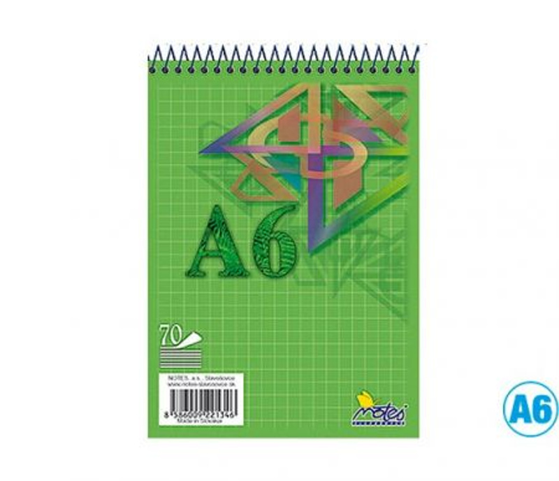 Blok spirála hlava A6 čtvereček 16075 NOTES Bohemia s.r.o.