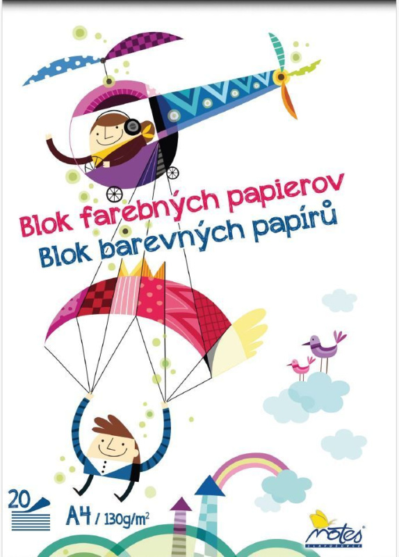 Blok barevných papírů A4 130 g - 20 listů