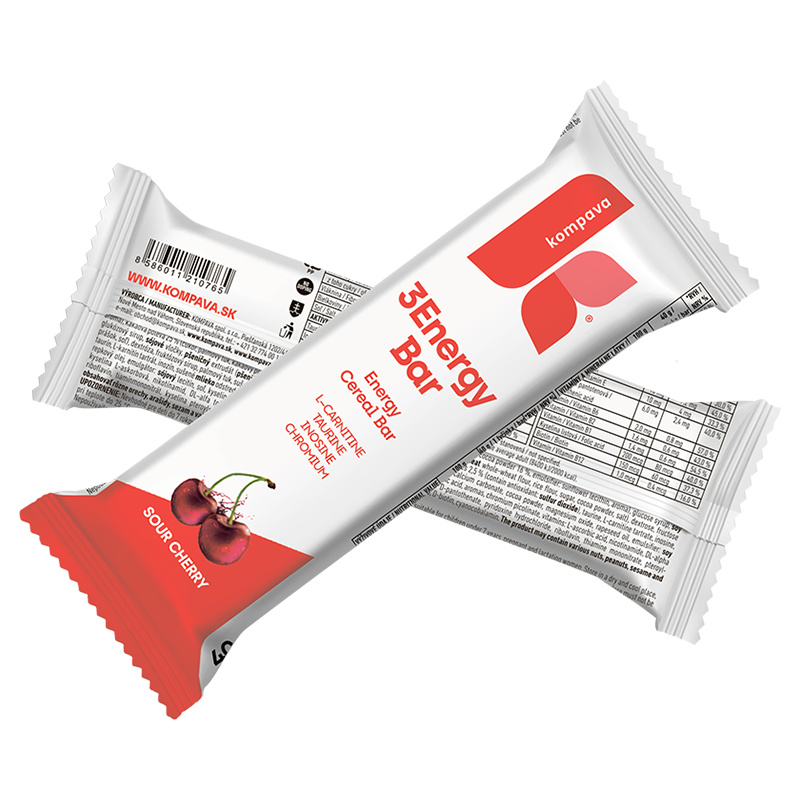 Kompava 3Energy Bar 1 ks, višeň-tmavá poleva