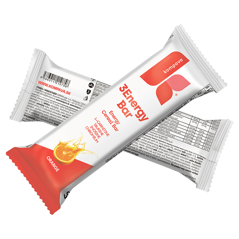 Kompava 3Energy Bar karton 32 ks, pomeranč-mléčná poleva