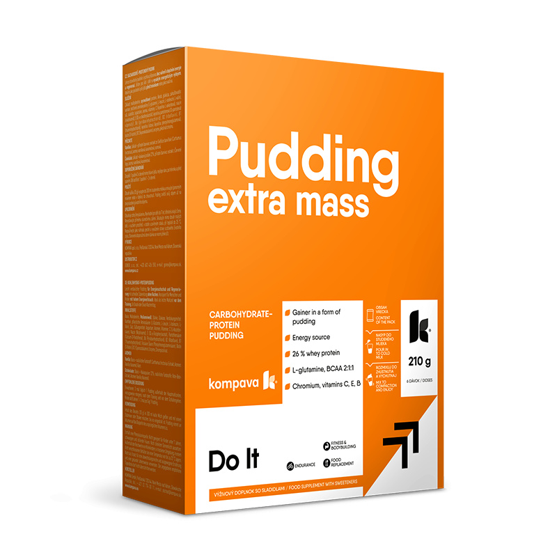 Kompava Extra Mass Puding karton 6 dávek, čokoláda