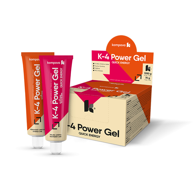 Kompava K4 Power Gel 70 g/15 ks, pomeranč-limetka