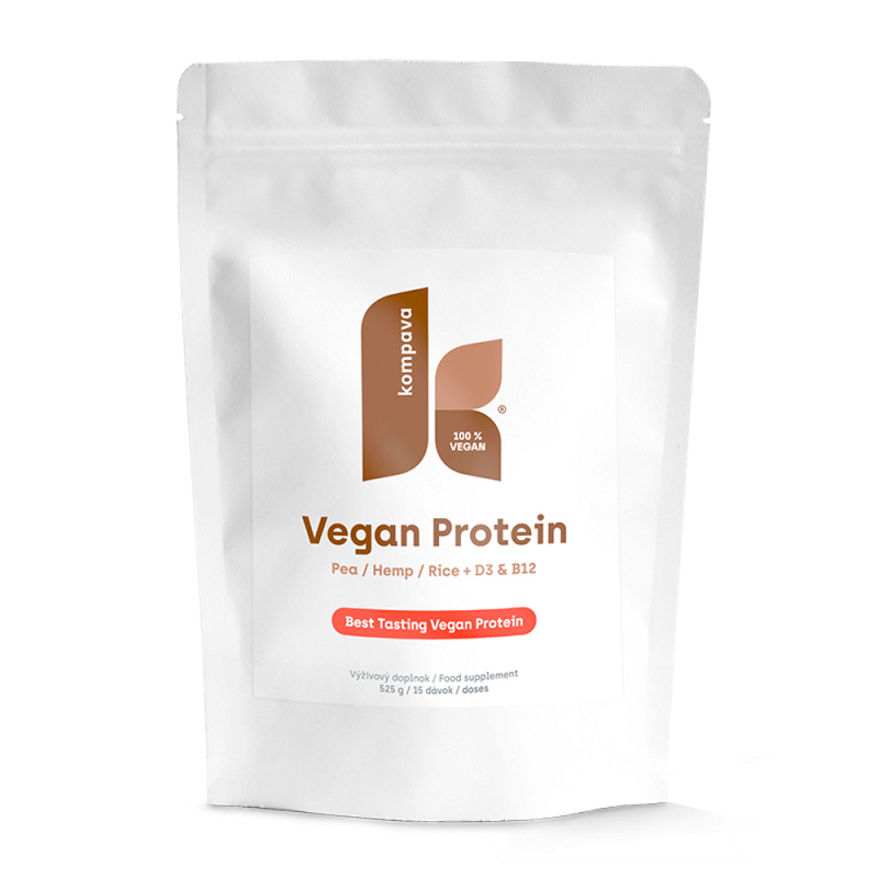 Kompava VEGAN PROTEIN 525 g/15 dávek, čokoláda-skořice