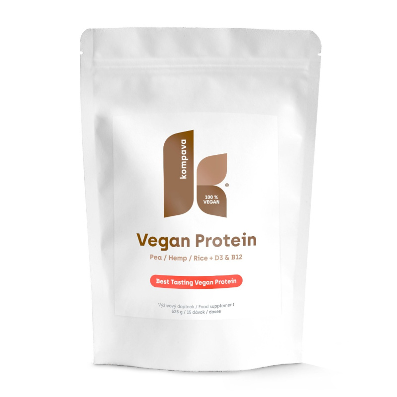 Kompava VEGAN PROTEIN 525 g/15 dávek, čokoláda-skořice