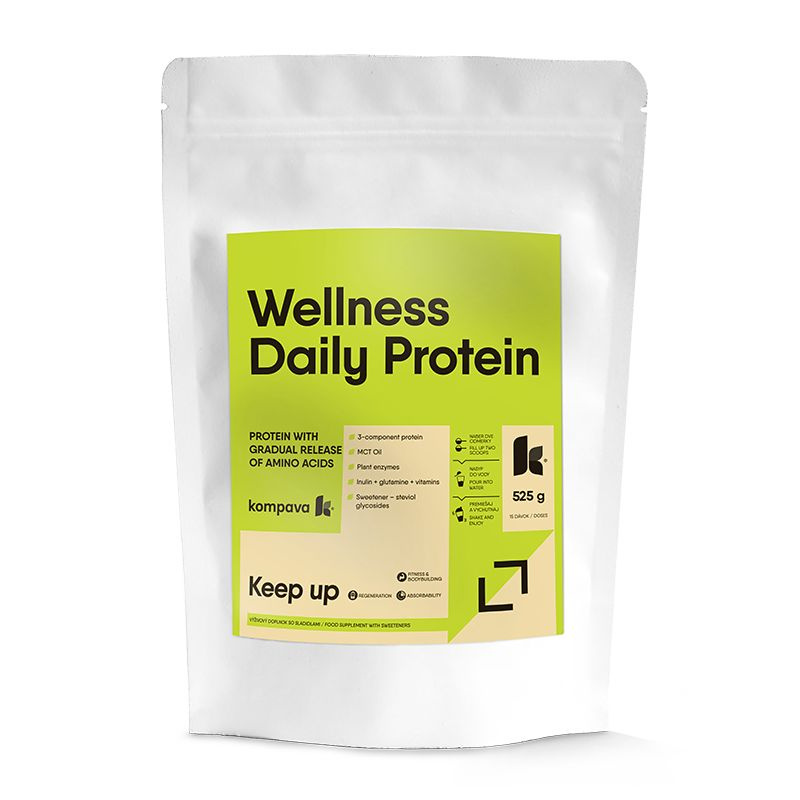 Kompava Wellness Daily Protein 525 g/15 dávek, jahoda-malina