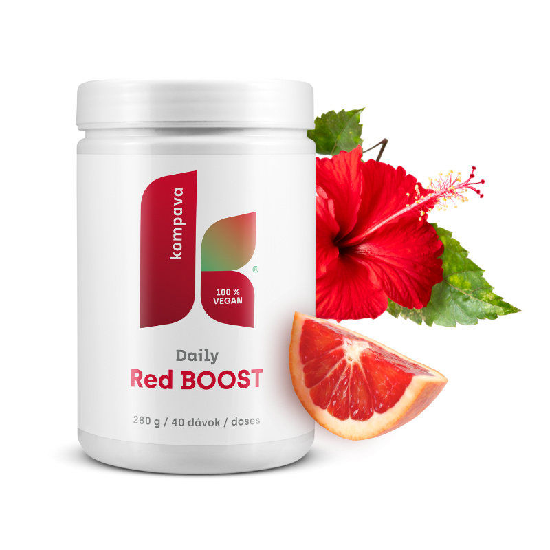 Kompava Daily Red BOOST 280 g/40 dávek, ibišek s červený pomerančem