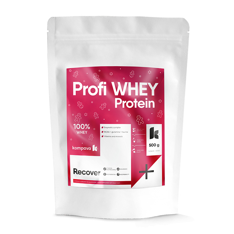 Kompava Profi WHEY Protein 500 g/16 dávek, vánoční perník