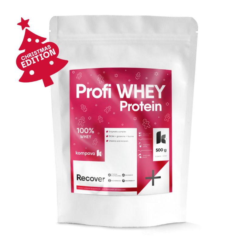Kompava Profi WHEY Protein 500 g/16 dávek, vánoční perník
