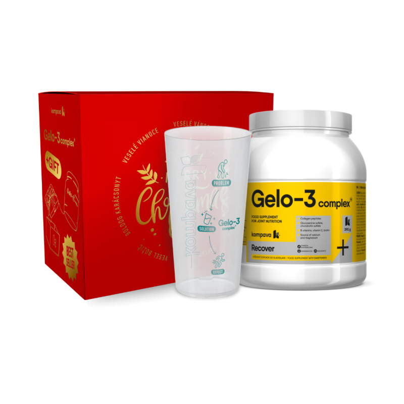 Kompava Vánoční Gelo-3 Complex 390 g/30 dávek, pina colada + pohár