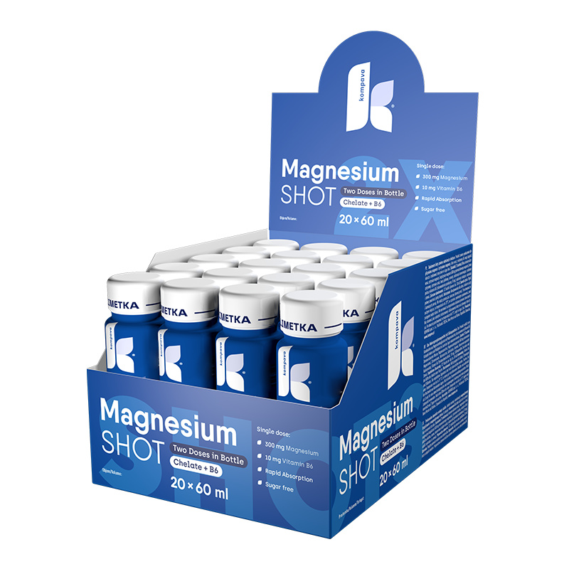 Kompava Magnesium SHOT 60 ml/1 karton/20 ks, limetka