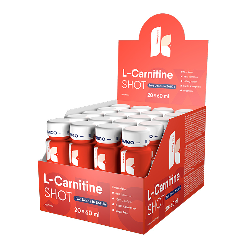 Kompava L-Carnitin SHOT 60 ml/1 karton/20 ks, mango