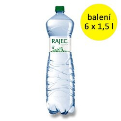 Pramenitá voda Rajec - jemně perlivá, 6 x 1,5 l